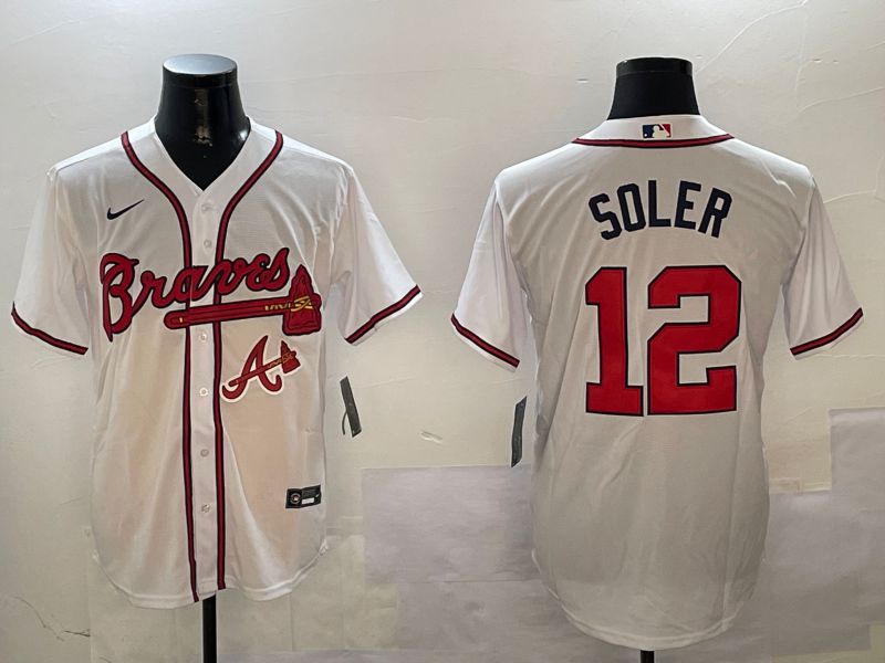 Men Atlanta Braves 12 Soler White Game 2024 Nike MLB Jersey style 1